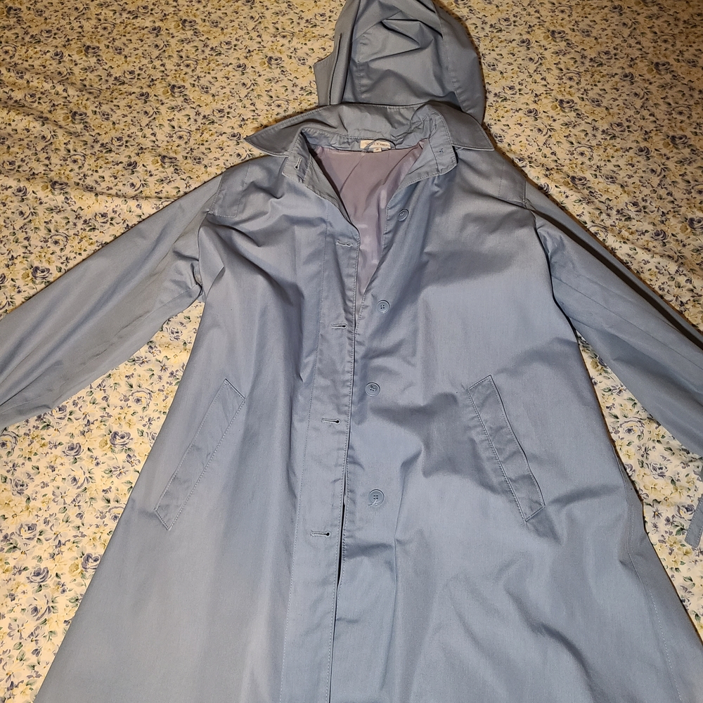 Stylish Blue Hooded Coat
